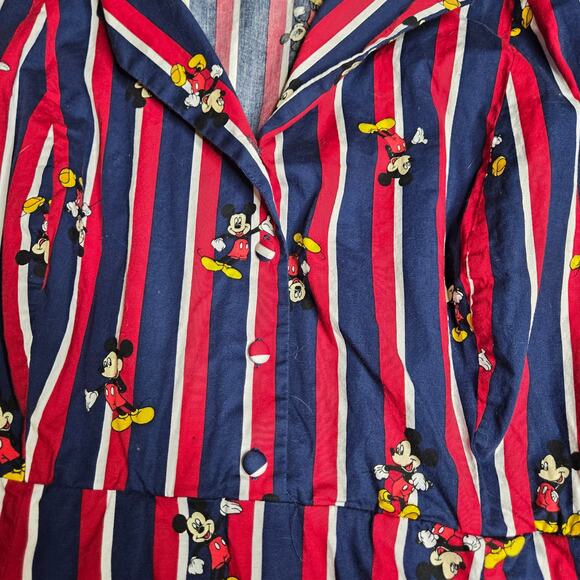 Disney Mickey Mouse Retro Swing Dress - Poplin Striped Red & Blue Size: 24 - Picture 7 of 7